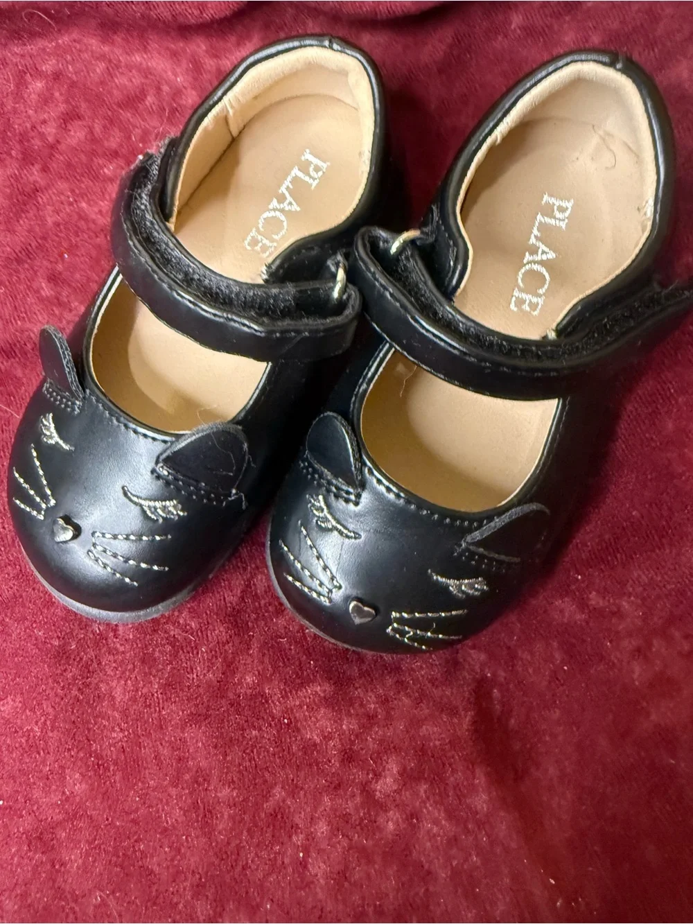 Children’s Place Black Kitty Cat Baby Shoes